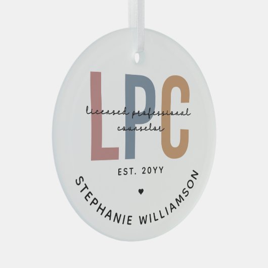 LPCライセンスカスタムプロフェッショナルカウンセラーのギフト ガラスオーナメント (正面右)