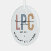 LPCライセンスカスタムプロフェッショナルカウンセラーのギフト ガラスオーナメント (正面左)