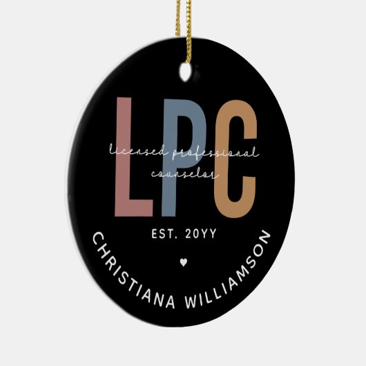 LPCライセンスカスタムプロフェッショナルカウンセラーのギフト セラミックオーナメント (右)