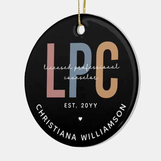 LPCライセンスカスタムプロフェッショナルカウンセラーのギフト セラミックオーナメント (左)