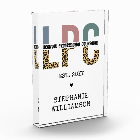 LPCライセンスカスタムプロフェッショナルカウンセラーのギフト フォトブロック (左)