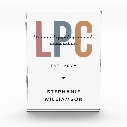 LPCライセンスカスタムプロフェッショナルカウンセラー フォトブロック (正面)