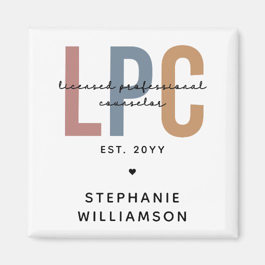 LPCライセンスカスタムプロフェッショナルカウンセラー マグネット (正面)