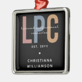 LPCライセンスパーソナライズされたプロフェッショナルカウンセラー メタルオーナメント (左)