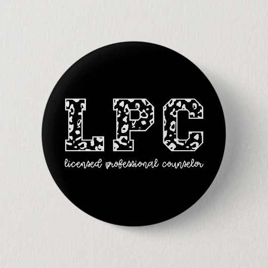 LPCライセンスプロフェッショナルカウンセラーLeopard Print 缶バッジ (正面)
