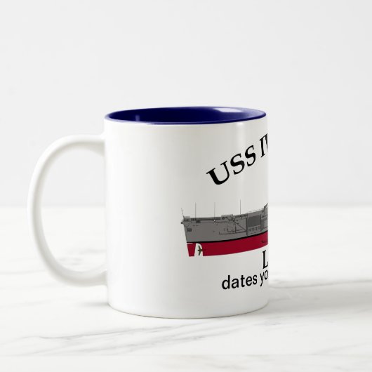 LPH-2のUSS Iwo Jima氏が提供したカスタマイズ可能な日付 ツートーンマグカップ (左)