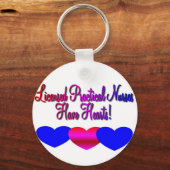 LPNの「ハートあり」 – -ユニークナース・ギフト キーホルダー (正面)
