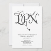 LPNナースの卒業招待状が簡単に記載 招待状 (正面)