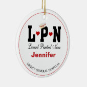 LPNナースパーソナライズされたクリスマスセラミックオーナメント セラミックオーナメント (右)