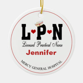 LPNナースパーソナライズされたクリスマスセラミックオーナメント セラミックオーナメント