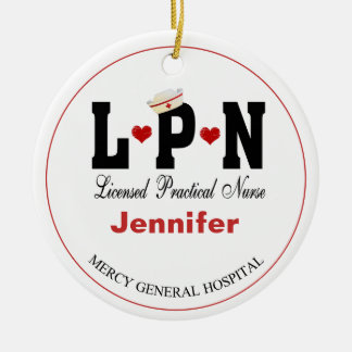 LPNナースパーソナライズされたクリスマスセラミックオーナメント セラミックオーナメント