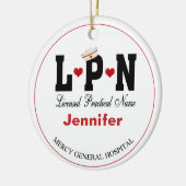 LPNナースパーソナライズされたクリスマスセラミックオーナメント セラミックオーナメント (左)