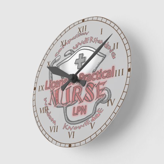 LPNナース公転時計 ラウンド壁時計 (傾斜)