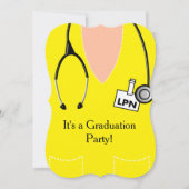 LPNナース卒業イエロー 招待状 (正面)