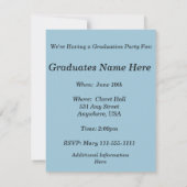 LPNナース卒業招待状ブルー・スクラブ・トップ 招待状 (裏面)