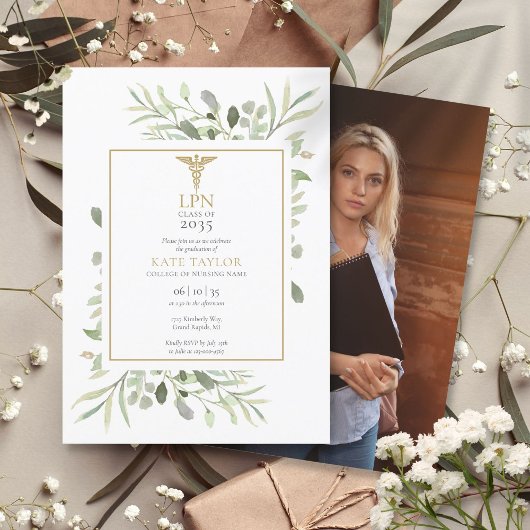 LPNナース緑化卒業パーティー写真 招待状