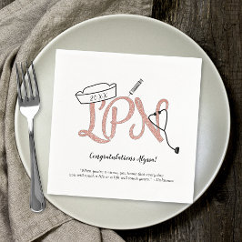 LPNバラ金ゴールドグリッターナース卒業パーティーデコール スタンダードカクテルナプキン