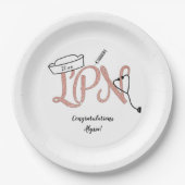 LPNバラ金ゴールドナース卒業パーティーデコール ペーパープレート (正面)