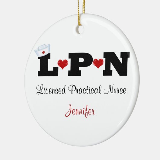 LPNパーソナライズされたナースオーナメント セラミックオーナメント (左)