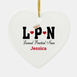 LPNパーソナライズされたナースクリスマスセラミックオーナメント セラミックオーナメント