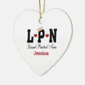 LPNパーソナライズされたナースクリスマスセラミックオーナメント セラミックオーナメント (左)