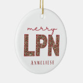 LPNパーソナライズされたナース初年度保管 セラミックオーナメント (右)