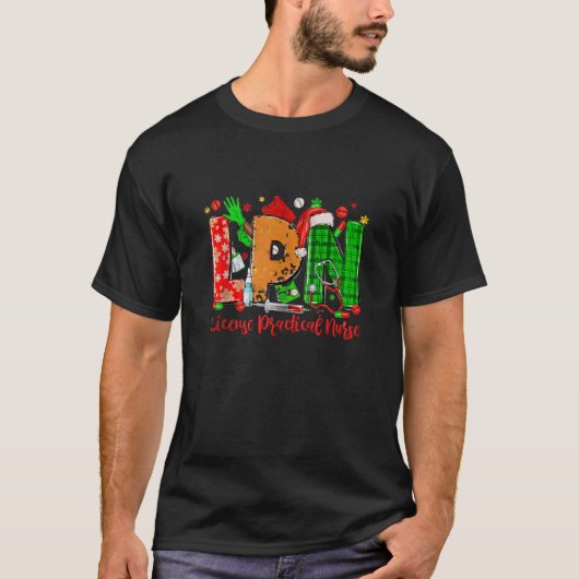 LPNライセンス実用ナースクリスマス・ファミリ資材 Tシャツ (正面)