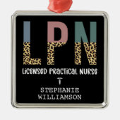 LPNライセンス実用ナースパーソナライズされた メタルオーナメント (正面)