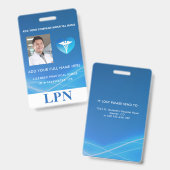 LPNライセンス実用ナース、ロゴ付き写真ID バッジ (正面&裏面)
