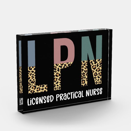 LPNライセンス実用ナースLPN卒業ギフト フォトブロック (左)