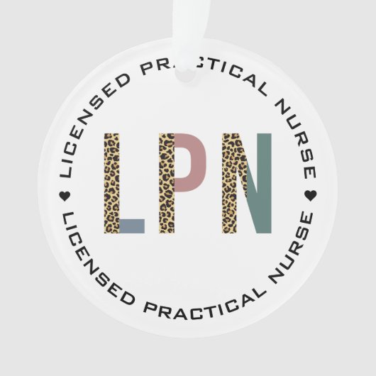 LPNライセンス実用パーソナライズされたナース オーナメント (正面)