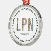 LPNライセンス実用パーソナライズされたナース メタルオーナメント (左)