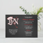 LPN写真卒業ピン留めパーティーチャックボードレッド 招待状 (スタンド正面)