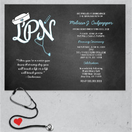 LPN卒業ナース固定式招待状 招待状