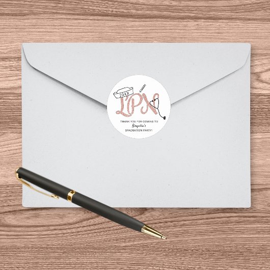 LPN卒業パーティ感謝していーお気に入り ラウンドシール