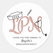 LPN卒業パーティ感謝していーお気に入り ラウンドシール (正面)