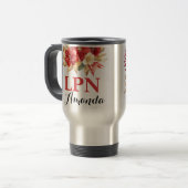 LPN水彩赤クリスマスグリーン卒業 トラベルマグ (正面左)