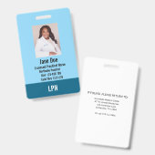 LPN（Licensed Practical Nurse、実務看護師）フォトIDバッジ バッジ (正面＆裏面)
