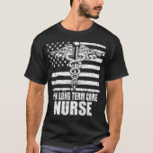 LPN Long Term Care Nurse American Flag Tシャツ (正面)