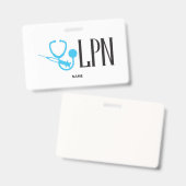 LPN Name Badge バッジ (正面＆裏面)
