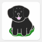 LRかわいいの黒いラボアニメ スクエアシール (正面)