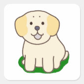 LRかわいいイエロー・ラブラドール・レトリーバー スクエアシール (正面)