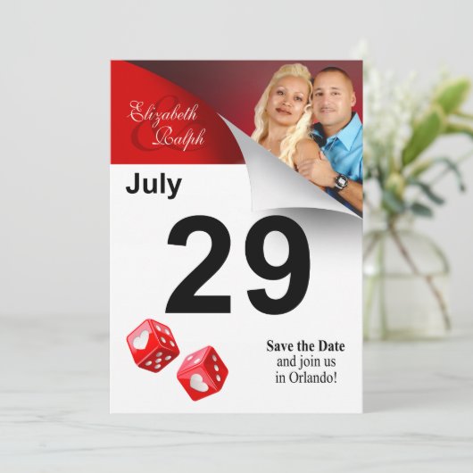 LRのカレンダーのページの保存日付のラスベガスの写真 セーブザデート (スタンド正面)