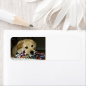 LRイエロー・ラブラドール・レトリーバーおもちゃ人形 ラベル (インサイチュ)