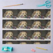 LRイエロー・ラブラドール・レトリーバーおもちゃ人形 薄葉紙 (クラフト)