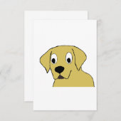 LRイエロー・ラブラドール・レトリーバー漫画ヘッド サンキューカード (正面/裏面)