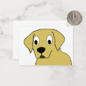 LRイエロー・ラブラドール・レトリーバー漫画ヘッド ノートカード (正面/裏面インサイチュ)