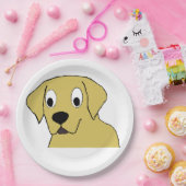 LRイエロー・ラブラドール・レトリーバー漫画ヘッド ペーパープレート (パーティー)
