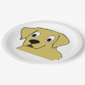 LRイエロー・ラブラドール・レトリーバー漫画ヘッド ペーパープレート (アングル)