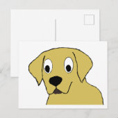 LRイエロー・ラブラドール・レトリーバー漫画ヘッド ポストカード (正面/裏面)
